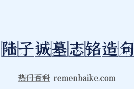 陆子诚墓志铭造句是什么意思的图片